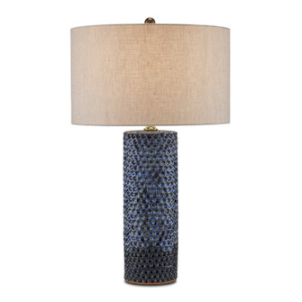Polka Dot One Light Table Lamp in Reactive Blue/Polished Brass (142|6000-0821)