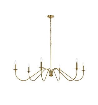 Rohan Six Light Chandelier in Satin Gold (173|LD5056D54SG)