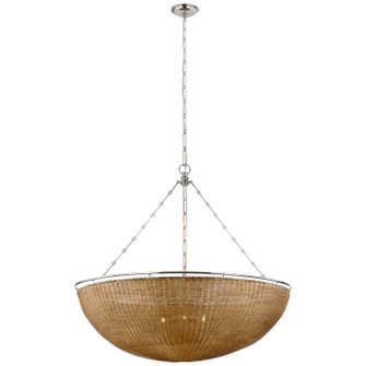 Darlana Wrapped LED Linear Lantern in Aged Iron and Natural Rattan (268|CHC 5765AI/NRT)