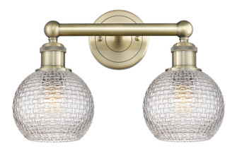 Edison Two Light Bath Vanity in Antique Brass (405|616-2W-AB-G122C-6CL)