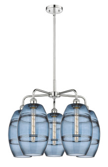 Downtown Urban Five Light Chandelier in Polished Chrome (405|516-5CR-PC-G557-8BL)