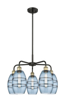 Downtown Urban Five Light Chandelier in Black Antique Brass (405|516-5CR-BAB-G557-6BL)