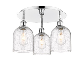 Downtown Urban Three Light Flush Mount in Polished Chrome (405|516-3C-PC-G558-6SDY)