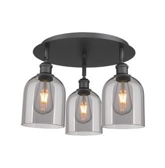 Downtown Urban Three Light Flush Mount in Matte Black (405|516-3C-BK-G558-6SM)