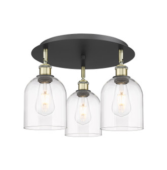 Downtown Urban Three Light Flush Mount in Black Antique Brass (405|516-3C-BAB-G558-6CL)