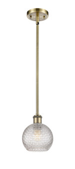 Ballston One Light Mini Pendant in Antique Brass (405|516-1S-AB-G122C-6CL)