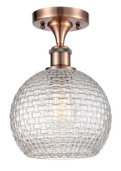 Ballston One Light Semi-Flush Mount in Antique Copper (405|516-1C-AC-G122C-8CL)