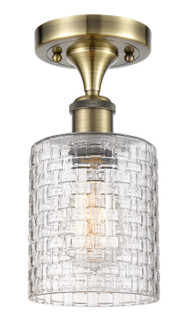 Ballston One Light Semi-Flush Mount in Antique Brass (405|516-1C-AB-G112C-5CL)