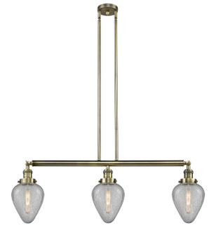 Franklin Restoration Three Light Island Pendant in Antique Brass (405|213-AB-G165)