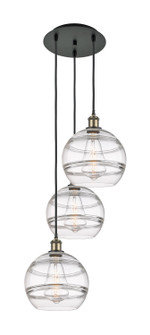 Ballston Three Light Pendant in Black Antique Brass (405|113B-3P-BAB-G556-10CL)