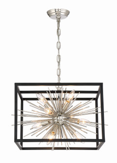 Burst Ten Light Chandelier in Polished Nickel (360|CD10222-10-PN+MBK)