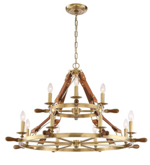 Carlisle 12 Light Chandelier in Aged Brass (360|CD10162-12-AGB)