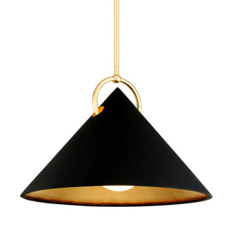 Charm One Light Pendant in Black And Gold Leaf (68|289-42-GL/SBK)