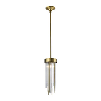 Waterfall One Light Mini Pendant in Aged Brass (360|MP40047-1-AGB)