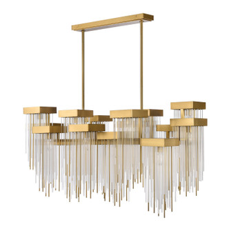 Waterfall 16 Light Chandelier in Aged Brass (360|CD10415-16-AGB)