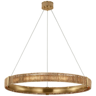 Kayden LED Chandelier in Antique-Burnished Brass and Natural Abaca (268|CHC 5040AB/NAB)