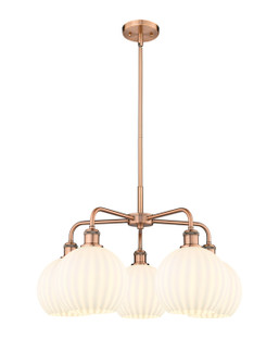 Downtown Urban LED Chandelier in Antique Copper (405|516-5CR-AC-G1217-8WV)