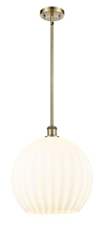 Ballston LED Pendant in Antique Brass (405|516-1S-AB-G1217-14WV)