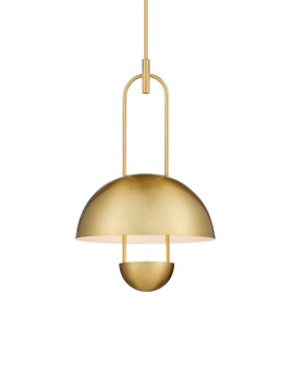 Creighton One Light Semi-Flush Mount in Brass/White (142|9000-1170)