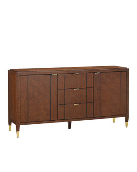 Dorian Credenza in Kona/Black/Satin Brass (142|3000-0273)