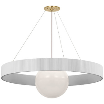 Arena LED Chandelier in Hand-Rubbed Antique Brass and White Glass (268|WS 5002HAB/WHT-WG)