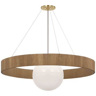 Arena LED Chandelier in Hand-Rubbed Antique Brass and White Glass (268|WS 5002HAB/NO-WG)