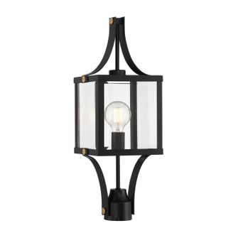 Raeburn One Light Outdoor Post Lantern in Matte Black and Weathered Brushed Brass (51|5-476-144)