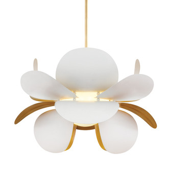 Ginger One Light Chandelier in Gold Leaf/White (68|314-71-GL/SWH)