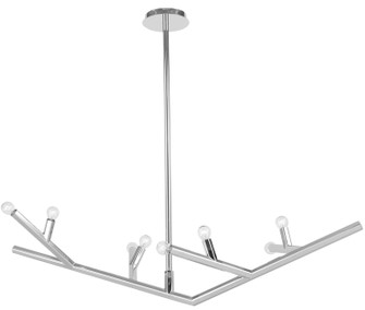 The Oaks Eight Light Linear Pendant in Polished Nickel (192|HF8888-PN)