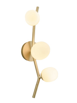 Hampton Three Light Wall Sconce in Brushed Brass With White Glass (192|HF4803-WHT)