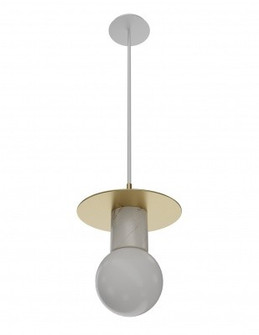 The Newport One Light Pendant in Brushed Brass/White (192|HF1951-BB-WHT)