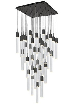 The Original Glacier Avenue 41 Light Pendant in Black (192|HF1903-41-GL-BK-C)