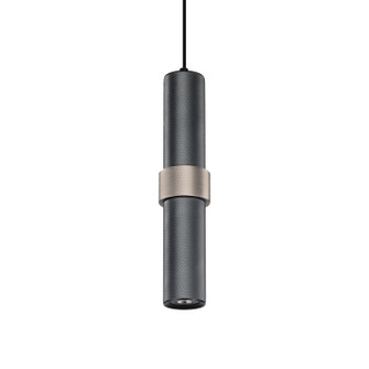 Cicada One Light Pendant in Dark Grey With Knurled Light Grey Accent (192|HF1080-LDG)