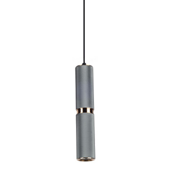 Cicada One Light Pendant in Knurled Light Grey With Aged Brass Accents (192|HF1077-BLG)
