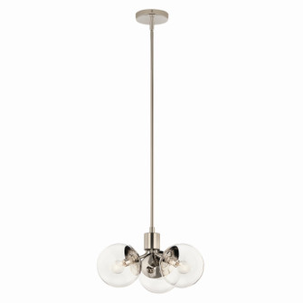 Silvarious Three Light Chandelier in Polished Nickel (12|52700PNCLR)