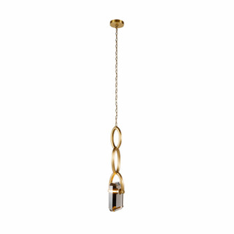 Estate LED Pendant in Smoke/Antique Brass (314|DPC16)