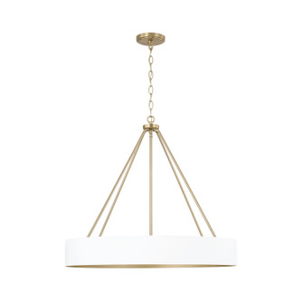 Weller Four Light Chandelier in Matte Brass and White (65|453041RE)