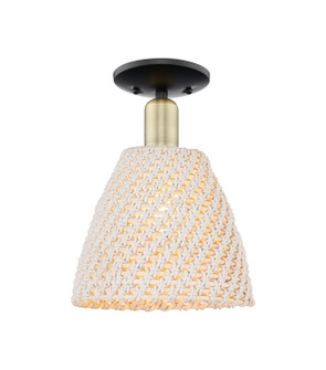 Arcadia One Light Semi-Flush Mount in Black Antique Brass (405|716-1C-BAB-NBD-9-NAT)