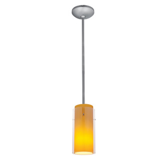 Glass'n Glass Cylinder LED Pendant in Brushed Steel (18|28033-3R-BS/CLAM)