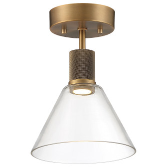 Port Nine Martini LED Semi-Flush Mount in Antique Brushed Brass (18|63146LEDD-ABB/CLR)