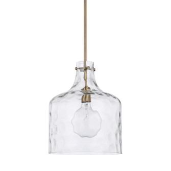 Crawford One Light Pendant in Aged Brass (65|325717AD)