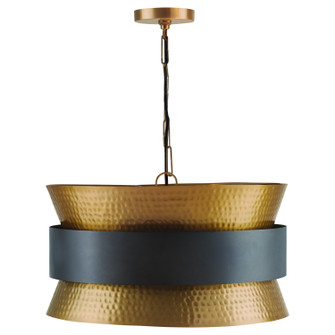 Loren Four Light Pendant in Patinaed Brass and Dark Zinc (65|330446PZ)