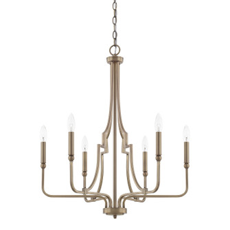 Dawson Six Light Chandelier in Aged Brass (65|419361AD)