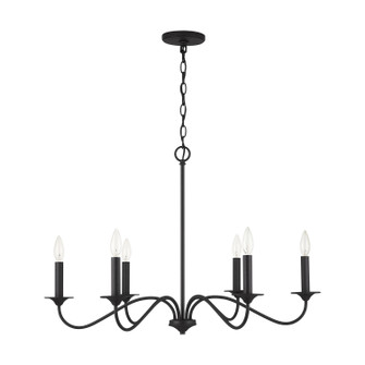 Vincent Six Light Chandelier in Black Iron (65|437262BI)