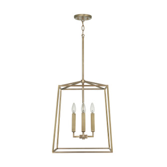 Thea Four Light Foyer Pendant in Aged Brass (65|537642AD)