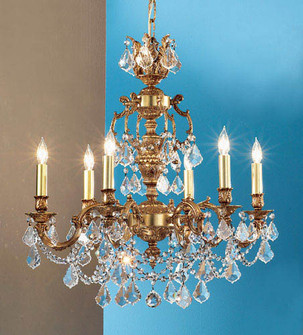 Chateau Imperial Six Light Chandelier in Aged Bronze (92|57386 AGB CBK)