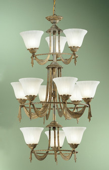 Saratoga 12 Light Chandelier in Weathered Gold (92|67912 WG)