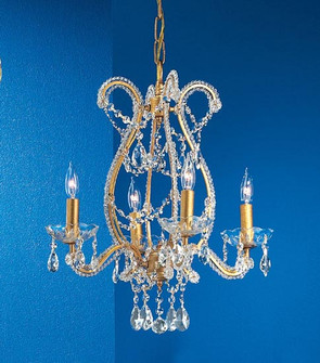 Aurora Four Light Chandelier in Olde Gold (92|69724 OG PAM)