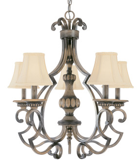 Westchester Five Light Chandelier in Honey Rubbed Walnut (92|92705 HRW)