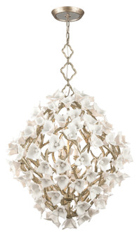 Lily Eight Light Pendant in Enchanted Silver Leaf (68|211-48)